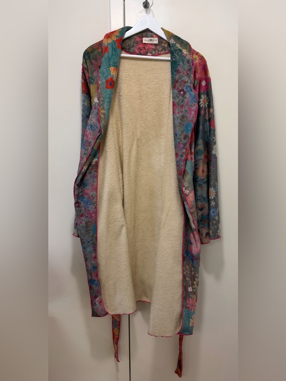 NATURAL LIFE COZY BLANKET ROBE- “Patchwork Love Print” - Picture 3 of 6